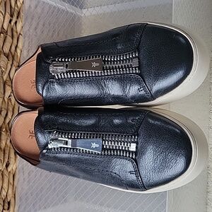 Frye Lena Zip Mules Slip-on Slides Leather‎ Zipper Women Size 6.5